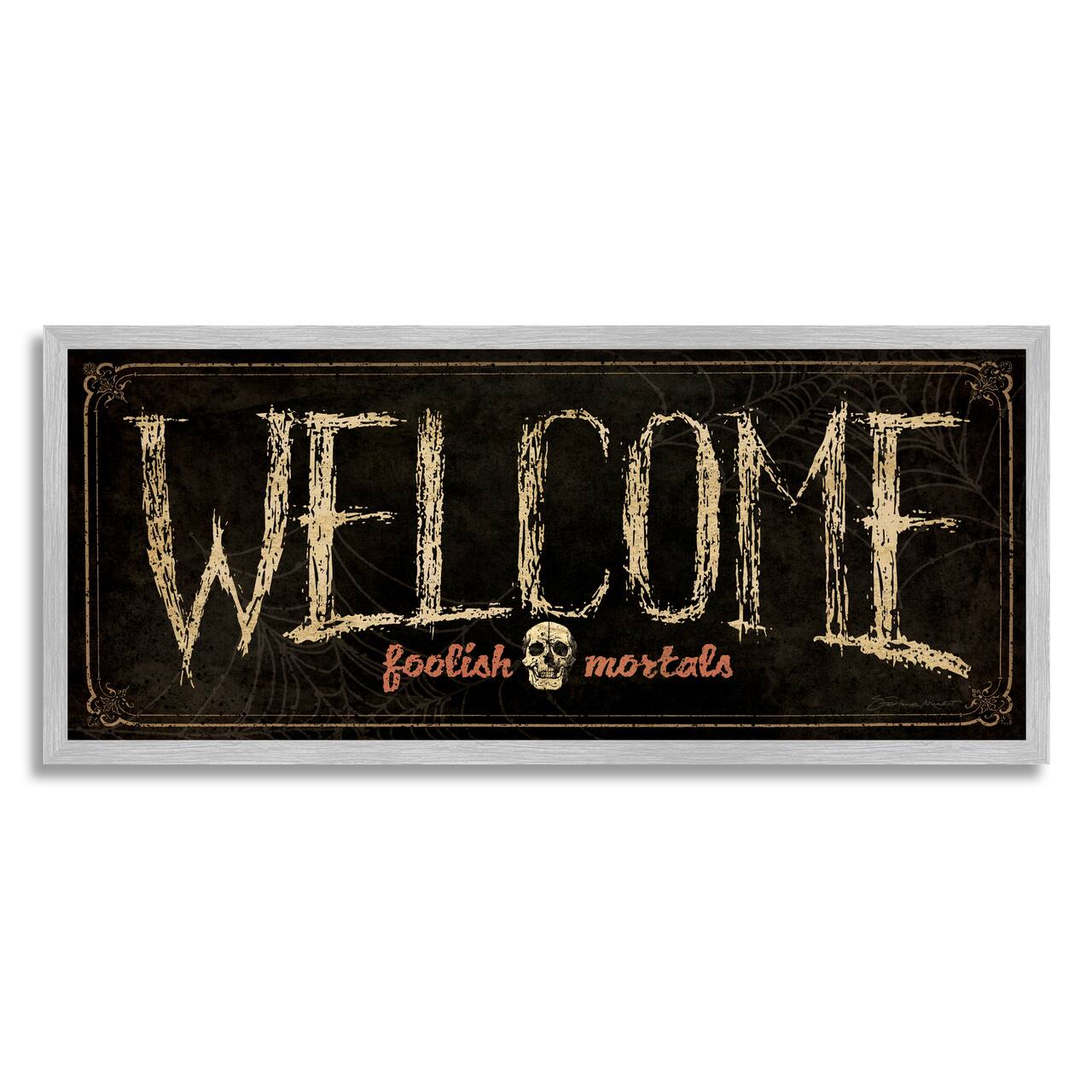 Stupell Industries Welcome Foolish Mortals Phrase Framed Giclee Art